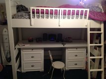 White Loft Bed with Desk in Houston, Texas